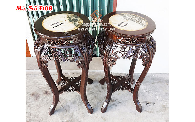 Đôn Gỗ Tròn - Đôn Trúc Cổ Cao Mặt Tròn Đ08