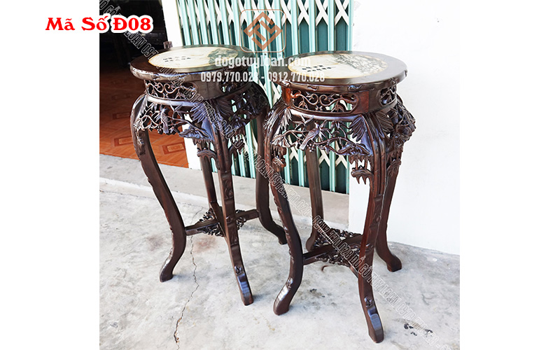 Đôn Gỗ Tròn - Đôn Trúc Cổ Cao Mặt Tròn Đ08