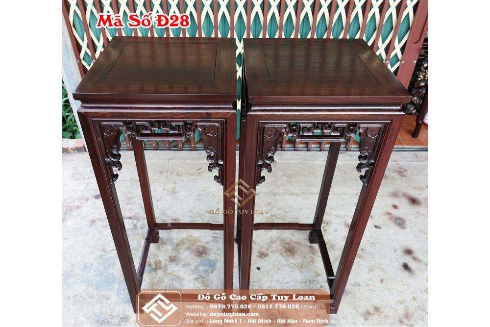 Đôn Triện Vuông Gỗ Gụ Mã Số Đ28