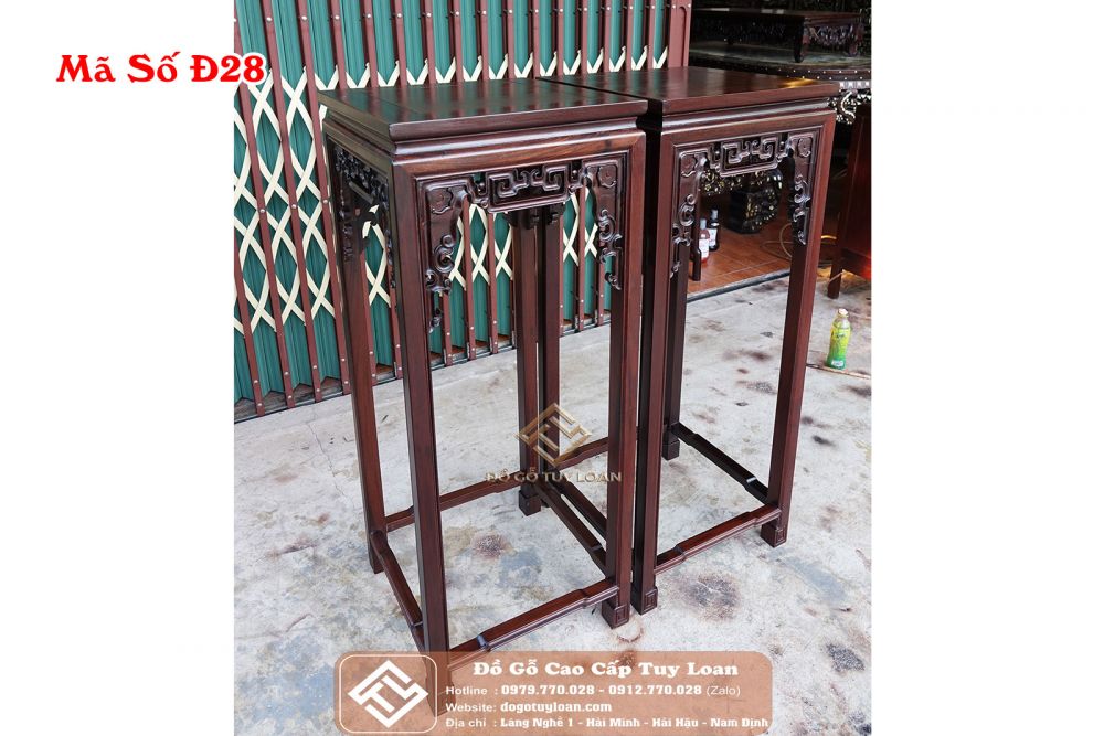 Đôn Triện Vuông Gỗ Gụ Mã Số Đ28