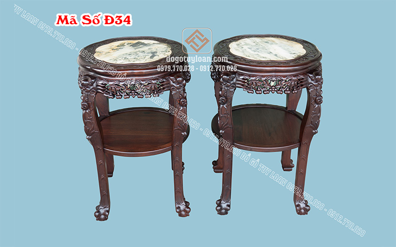 Đôn Gỗ Phòng Khách Cỡ Lớn - Đôn Bầu Gỗ Gụ Mã Số Đ34