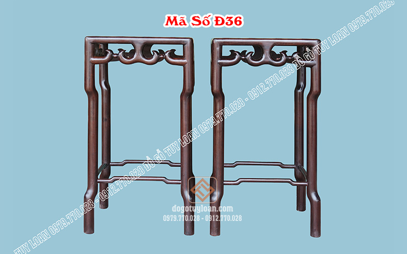 Đôn Tàu Gỗ Gụ Mặt Đá Đ36