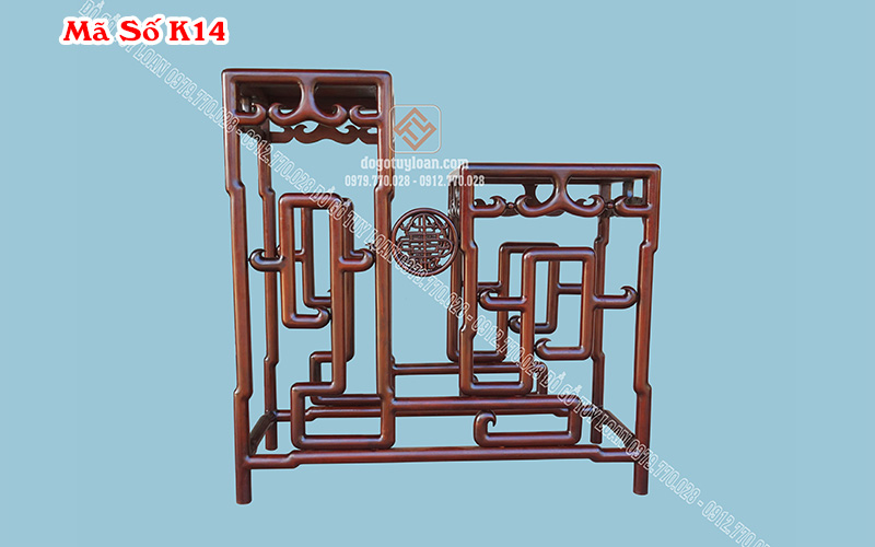 Kệ Nhị Sơn Móc Gỗ Gụ K14