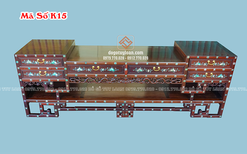 Kệ Tivi Bằng Gỗ Khảm Ốc Đẹp K15