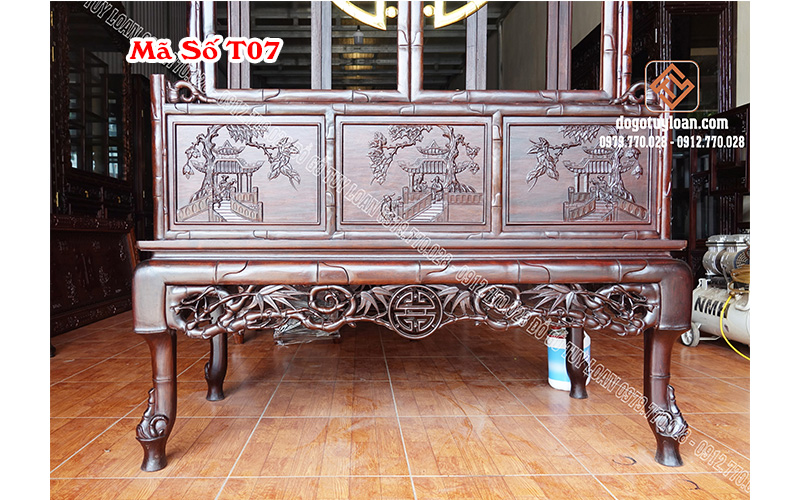 Tủ Bày Đồ Mái Chùa Đục Tứ Diện Mã Số T07