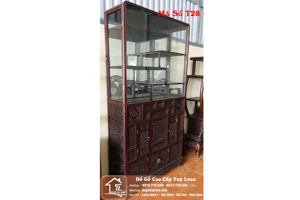 Tủ Sách Huế Kết Hợp Tủ Bày Đồ Mã Số T28