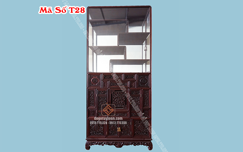 Tủ Sách Huế Kết Hợp Tủ Bày Đồ Mã Số T28