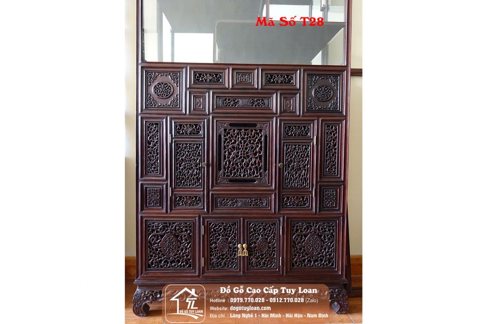 Tủ Sách Huế Kết Hợp Tủ Bày Đồ Mã Số T28