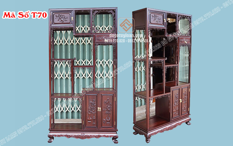 Tủ Bày Đồ Đẹp Gỗ Gụ T70