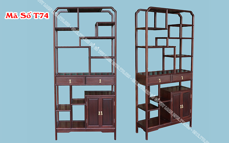 Tủ Bày Đồ Bằng Gỗ Gụ Đẹp T74