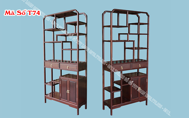 Tủ Bày Đồ Bằng Gỗ Gụ Đẹp T74