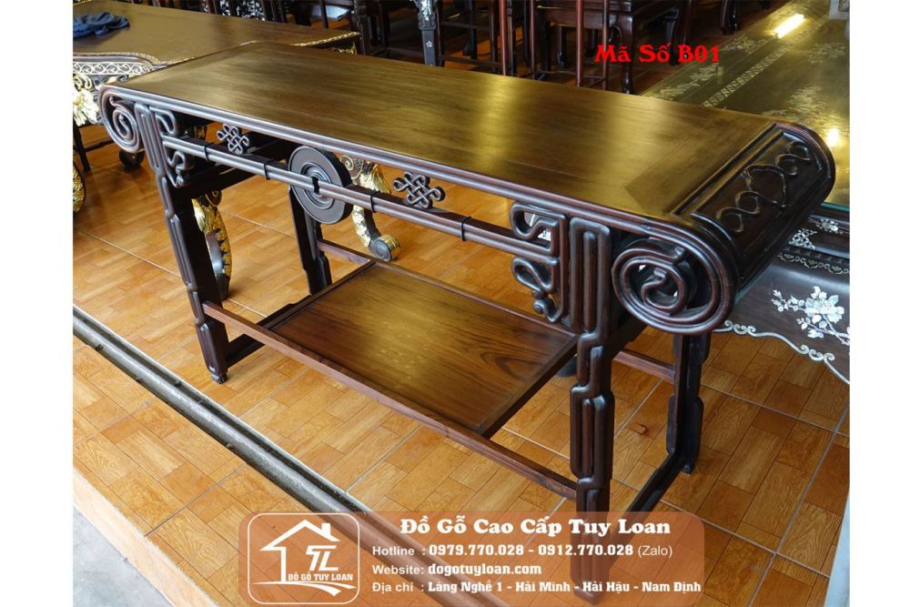 Bàn Bày Đồ - Bàn Cuốn Đĩa Gỗ Gụ đẹp| Đồ Gỗ Tuy Loan