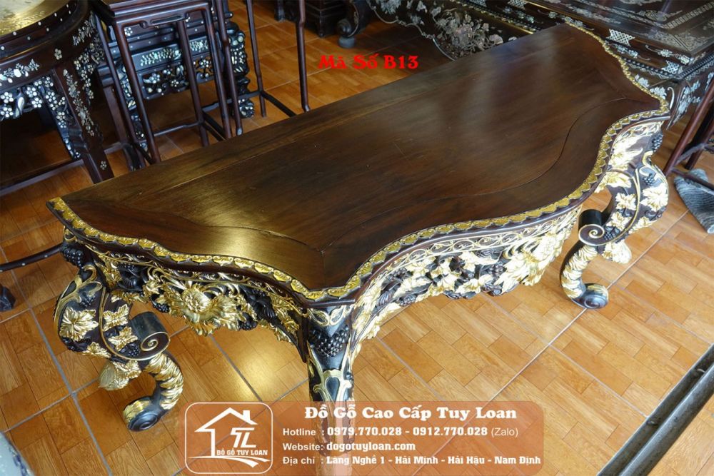 Bàn Louis Bán Nguyệt Thiếp Vàng Mã Số B13