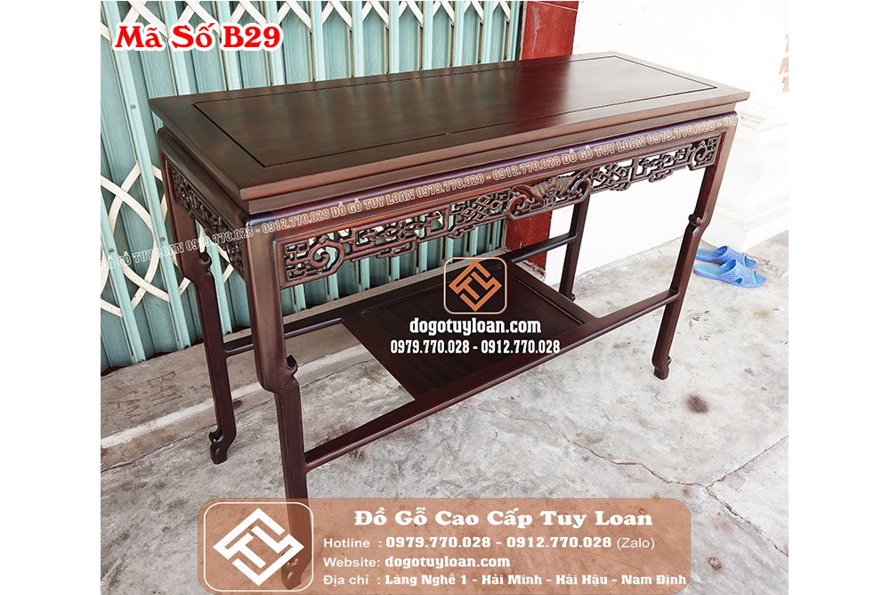 Bàn Kê Tivi Đơn Giản Gỗ Gụ Mã Số B29