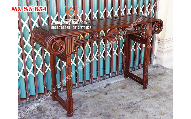 Bàn Cuốn Đĩa Gỗ Gụ Quảng Bình B34