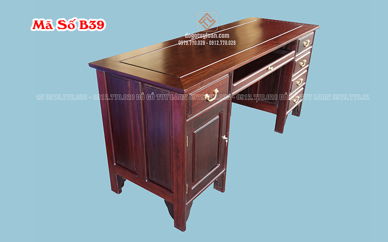 Bàn Làm Việc Cao Cấp 100% Gỗ Tự Nhiên B39
