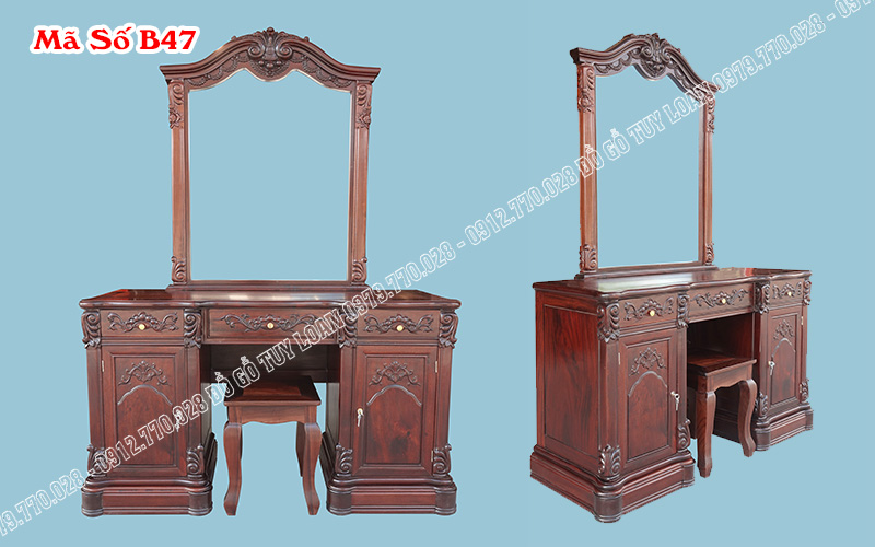 Bàn Trang Điểm Gỗ Gụ Cao Cấp, Sang Trọng B47