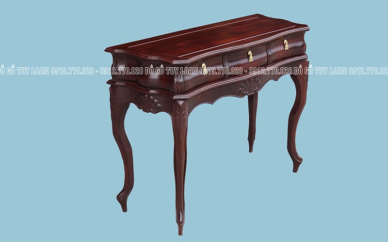 Bàn Bày Đồ Gỗ Tự Nhiên - Bàn Bày Đồ Dáng Louis Gỗ Gụ B48