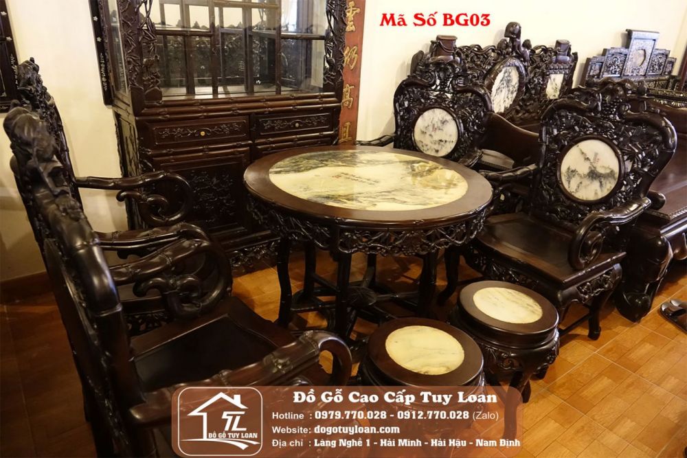 Bộ Bàn Ghế Trúc Đan 7 Món Mã Số BG03