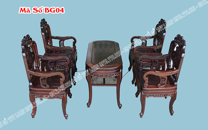 Bộ Khánh Dơi Thọ Gỗ Gụ 7 Món Mã Số BG04
