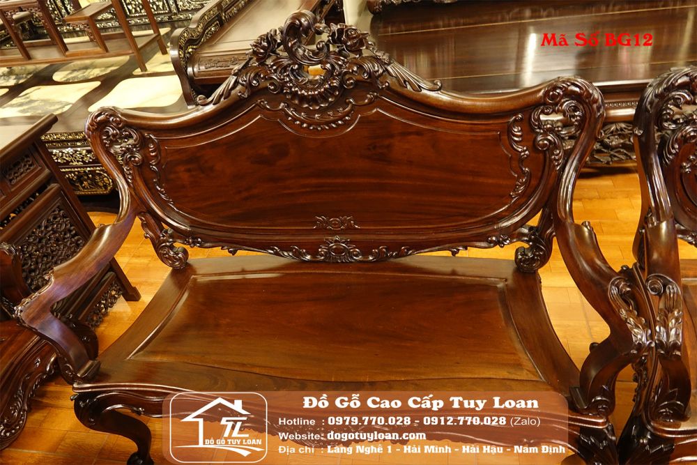 Bộ Louis 9 Món Gỗ Gụ Mẫu 2 Mã Số BG12