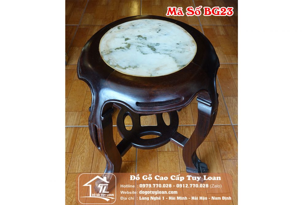 Bộ Bàn Ghế Đôn Trống Gỗ Gụ Mã Số BG23