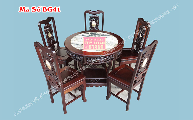Bộ Bàn Ăn 5 Ghế Bằng Gỗ Cao Cấp BG41