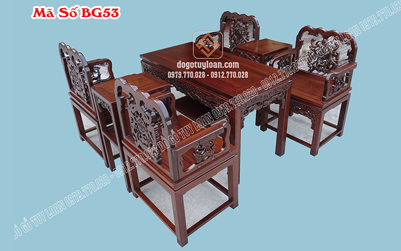 Hàng Đặt - Bộ Bàn Ghế Vách Đục Tay Siêu VIP BG 53