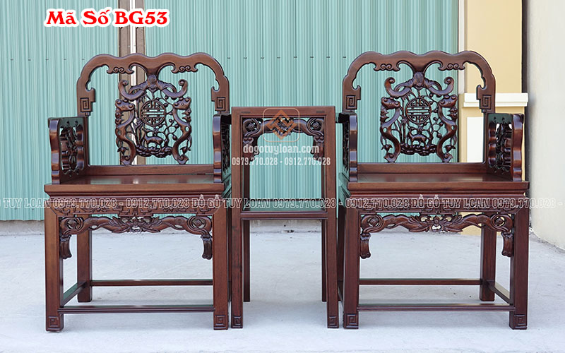 Hàng Đặt - Bộ Bàn Ghế Vách Đục Tay Siêu VIP BG 53