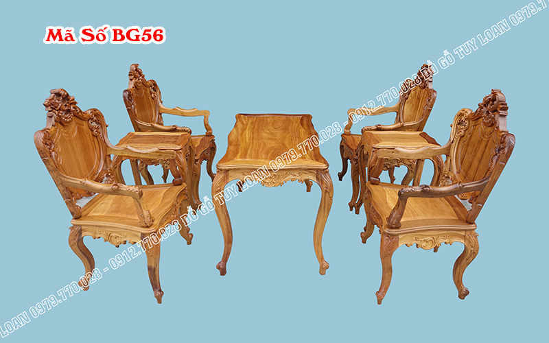 bộ louis gỗ gụ - nội thất phòng khách