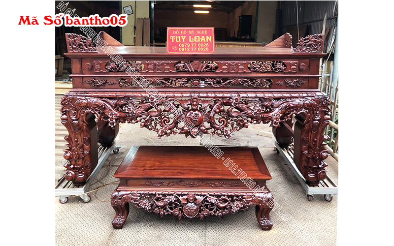 Sập Thờ Và Bàn Cúng Cơm - Đồ Thờ Đẹp | Đồ Gỗ Tuy Loan