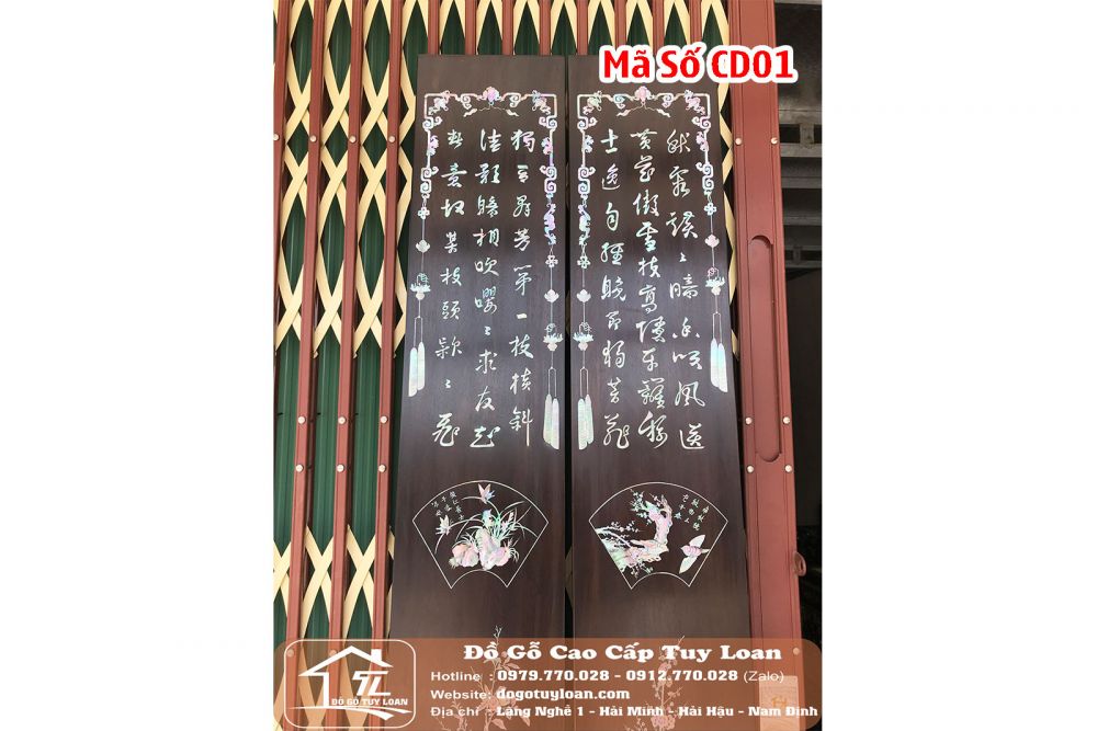 Câu Đối Khảm Ốc Đẹp Mã Số CD01
