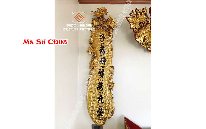 Câu Đối Qủa Bí Thếp Vàng CĐ03