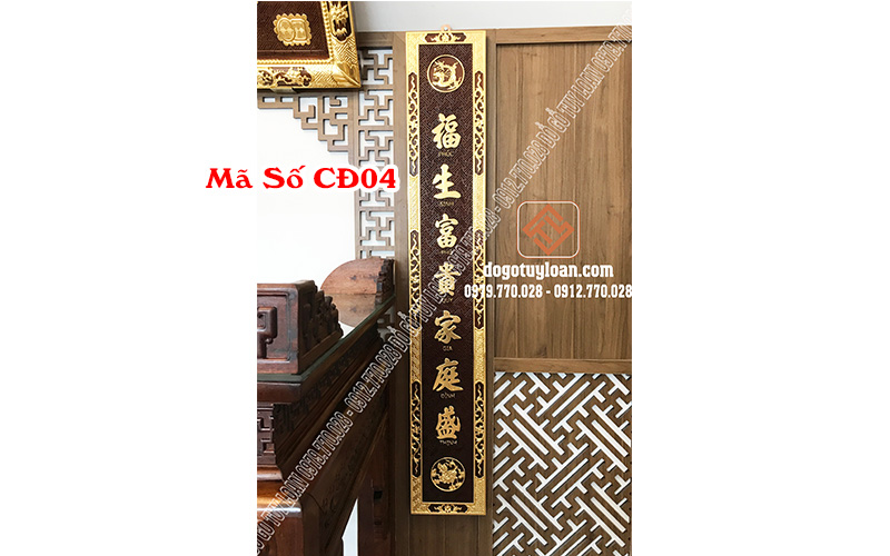 Câu Đối Thếp Vàng Ta 24k 9999 Siêu Đẹp Mã Số CĐ04