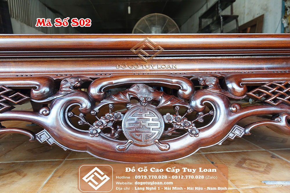 Sập Ngũ Phúc Mặt Lá Đôi Mã Số S02