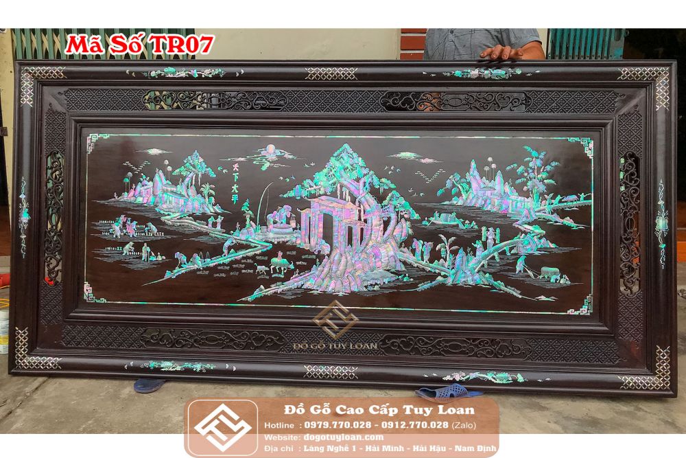 Tranh Đồng Quê Khảm Ốc Đẹp Mã Số TR07