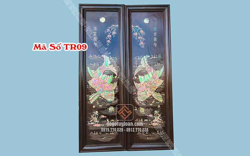 Tranh Cá Khảm Ốc - Lý Ngư Vọng Nguyệt TR09