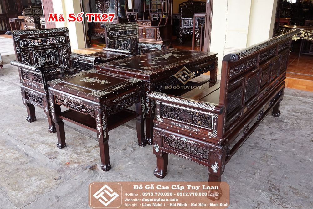 Bộ Trường Kỷ Huế Khảm Ốc Singapore Đẹp Mã Số TK27