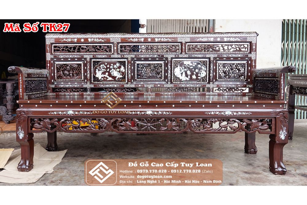 Bộ Trường Kỷ Huế Khảm Ốc Singapore Đẹp Mã Số TK27