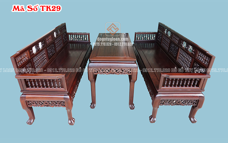 Bộ Trường Song Tiện Huế Chân Móng Gỗ Gụ Mã Số TK29