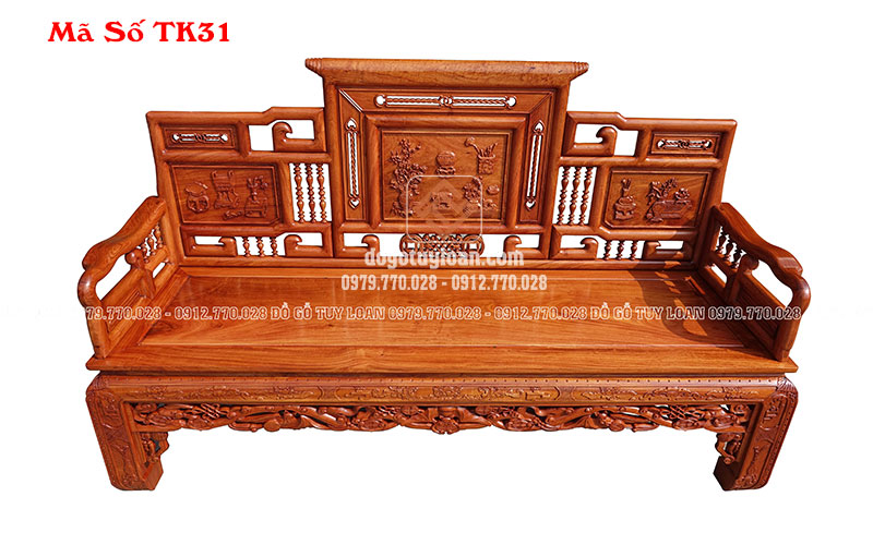 Trường Kỷ Móc Cổ Đồ Đại Gỗ Hương TK31