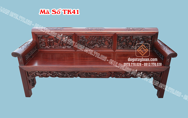 Trường Kỷ Lô Đục Tích dày 6cm, Trường Kỷ Cao Cấp Hàng Đại Đục Tích Mã số TK41
